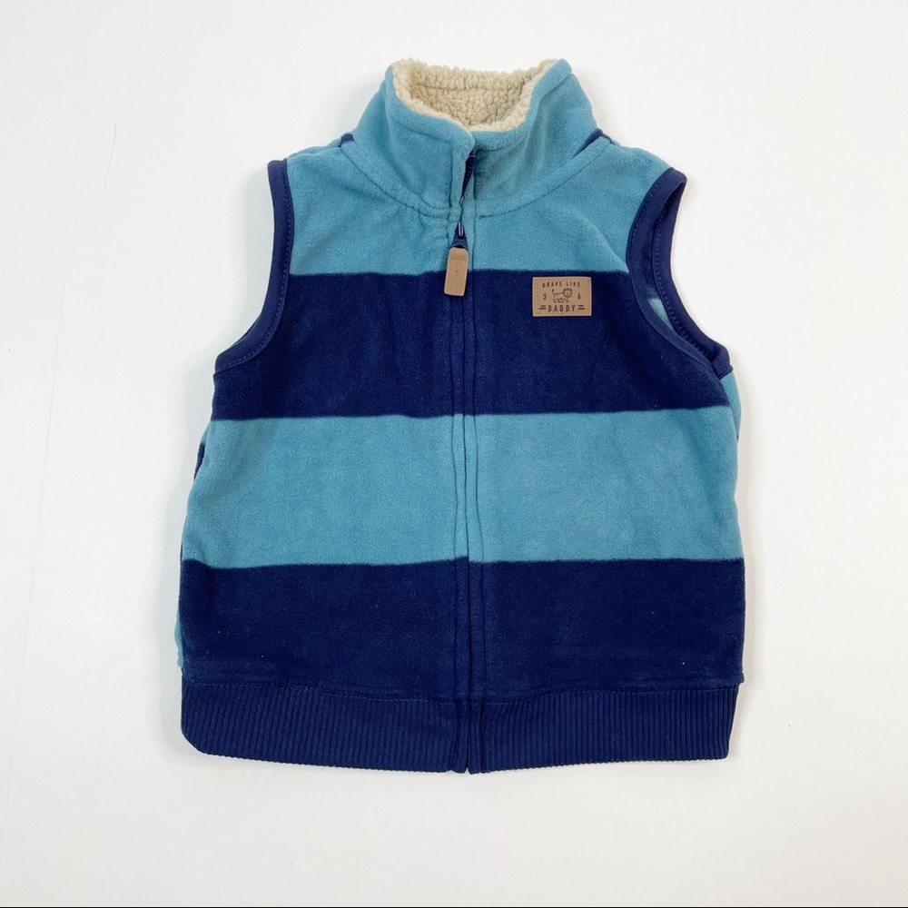 5/$25 Fleece Striped Vest with Faux Sherpa